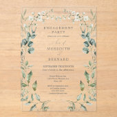 Invitations En Acrylique Élégant groupe d'engagement botanique (Recto)