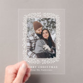 Invitations En Acrylique Élégant hiver Foliage photo vacances (In situ (ordinateur de poche))