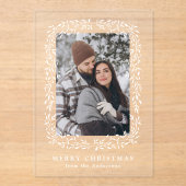 Invitations En Acrylique Élégant hiver Foliage photo vacances (Recto)