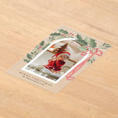 Invitations En Acrylique Elegant Holly Berries Arch Photo Christmas Card (Poser)