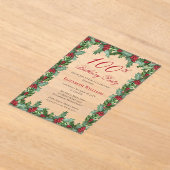Invitations En Acrylique Elegant Holly | Berries Frame 100e fête d'annivers (Poser)