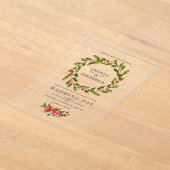 Invitations En Acrylique Élégant Holly Wreath Mariage de Noël (Poser)