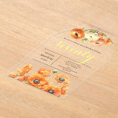 Invitations En Acrylique Elégant Jardin Orange Fleurs 70e anniversaire (Poser)