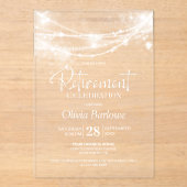 Invitations En Acrylique Élégant jeu de lumières de chaîne (Recto)