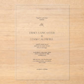 Invitations En Acrylique Elegant Laurel Leaf Minimalist Wedding (Recto)