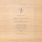 Invitations En Acrylique Elegant Lavender Flower Minimalist Wedding (Recto)
