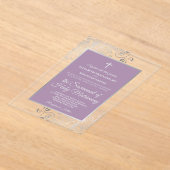 Invitations En Acrylique Elegant Lavender Purple & Silver Catholic Wedding (Poser)