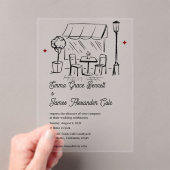 Invitations En Acrylique Elegant Line Art Café Minimalist Modern Wedding (In situ (ordinateur de poche))