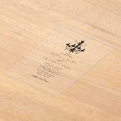 Invitations En Acrylique Élégant lustre noir blanc Mariage (Poser)
