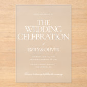 Invitations En Acrylique Elégant Luxueux Personalized White Text Mariage (Recto)
