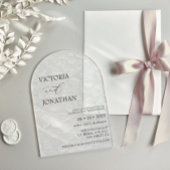 Invitations En Acrylique Élégant Mariage à motif floral blanc