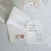 Invitations En Acrylique Élégant Mariage à motif floral blanc