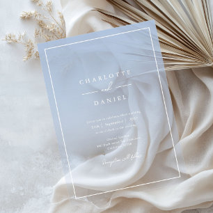Invitations En Acrylique Élégant Mariage acrylique dégradé bleu français
