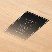 Invitations En Acrylique Élégant Mariage acrylique dégradé noir (Poser)