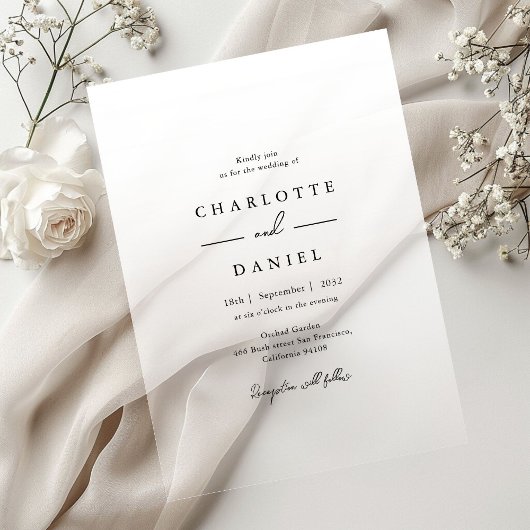 Invitations En Acrylique Élégant Mariage acrylique Gradient Blanc