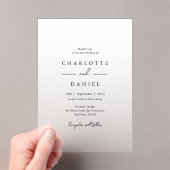 Invitations En Acrylique Élégant Mariage acrylique Gradient Blanc (In situ (ordinateur de poche))