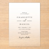 Invitations En Acrylique Élégant Mariage acrylique Gradient Blanc (Recto)