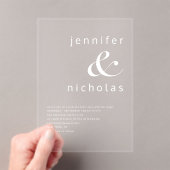 Invitations En Acrylique Élégant Mariage Ampersand (In situ (ordinateur de poche))