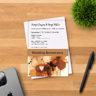 Invitations En Acrylique Élégant Mariage Anniversaire Bohème Chic