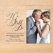 Invitations En Acrylique Elégant mariage Anniversaire Vow Renouveau (Recto)