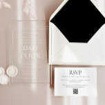 Invitations En Acrylique Élégant Mariage blanc cadre classique<br><div class="desc">Elégant cadre blanc classique blanc superposition Mariage Acrylique Invitations Clair Mariage Invitations</div>