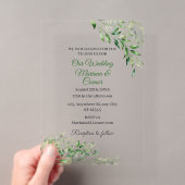 Invitations En Acrylique Élégant mariage botanique vert (In situ (ordinateur de poche))