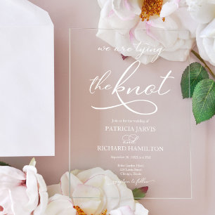 Invitations En Acrylique Élégant Mariage Calligraphie