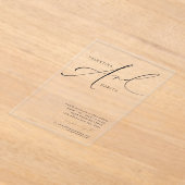Invitations En Acrylique Élégant Mariage Calligraphie Script (Poser)