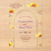 Invitations En Acrylique Élégant mariage céleste mystique (Recto)
