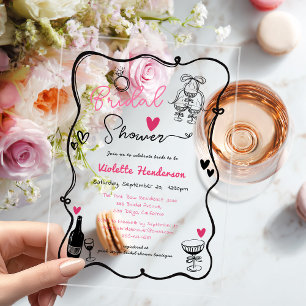 Invitations En Acrylique Élégant Mariage Champêtre Fait Main Baby Shower