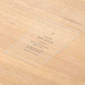 Invitations En Acrylique Élégant mariage classique Enregistrer la date (Poser)