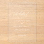 Invitations En Acrylique Élégant Mariage classique romantique (Recto)