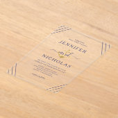 Invitations En Acrylique Élégant Mariage d'Ancres nautiques (Poser)