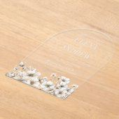 Invitations En Acrylique Élégant Mariage d'arc floral blanc (Poser)