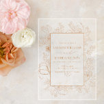 Invitations En Acrylique Élégant Mariage d'art de la ligne florale en terre<br><div class="desc">Profitez de l'élégance sereine de votre journée de mariage avec ce faire-part de mariage d'art à la ligne florale de Terracotta. Les gracieuses illustrations florales, associées à la teinte douce et sophistiquée de Terracotta, évoquent un sentiment intemporel de calme et de romantisme. Parfait pour les fêtes côtières, les soirées de...</div>
