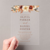 Invitations En Acrylique Élégant Mariage de automne d'automne (In situ (ordinateur de poche))