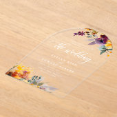 Invitations En Acrylique Élégant Mariage de automne floral (Poser)