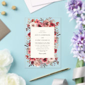 Invitations En Acrylique Élégant Mariage de automne rouge rustique (Insitu (Mariage))