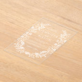 Invitations En Acrylique Élégant Mariage de Bohème à couronne de fleurs bla (Poser)