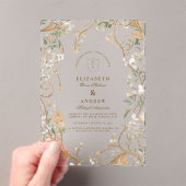 Invitations En Acrylique Élégant Mariage de cadre botanique d'automne (In situ (ordinateur de poche))