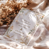 Invitations En Acrylique Élégant Mariage de cadre botanique d'automne