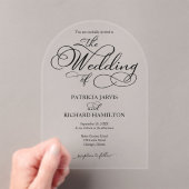 Invitations En Acrylique Élégant Mariage de calligraphie (In situ (ordinateur de poche))