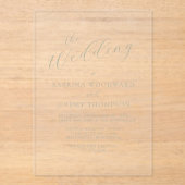 Invitations En Acrylique Élégant Mariage de calligraphie verte Sage moderne (Recto)