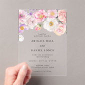 Invitations En Acrylique Élégant Mariage de fleurs d'aquarelle (In situ (ordinateur de poche))