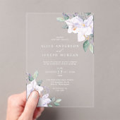 Invitations En Acrylique Elégant Mariage de fleurs de printemps d'aquarelle (In situ (ordinateur de poche))