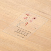 Invitations En Acrylique Élégant Mariage de fleurs orange de prés de pavot (Poser)