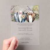 Invitations En Acrylique Elégant mariage de jardin gai deux pièces en costu (In situ (ordinateur de poche))