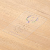 Invitations En Acrylique Élégant Mariage de monogramme et de couronne de la (Poser)