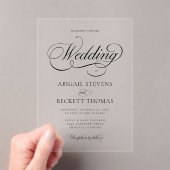 Invitations En Acrylique Élégant Mariage de script classique (In situ (ordinateur de poche))