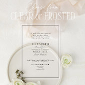 Invitations En Acrylique Élégant Mariage de script classique noir et blanc